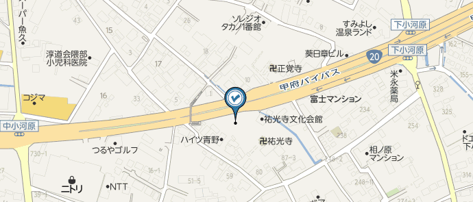 レンタル収納スペース 中小河原ヤードアクセス地図画像